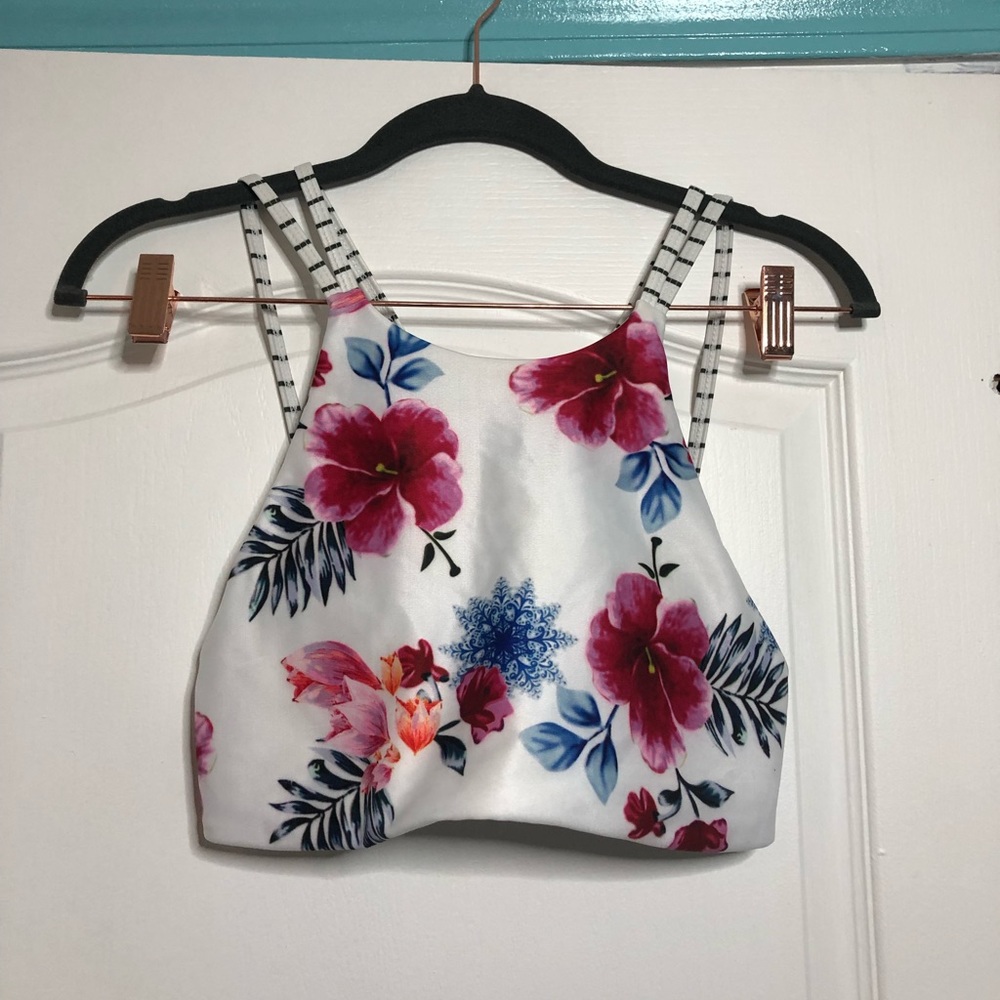 Floral reversible swim suit